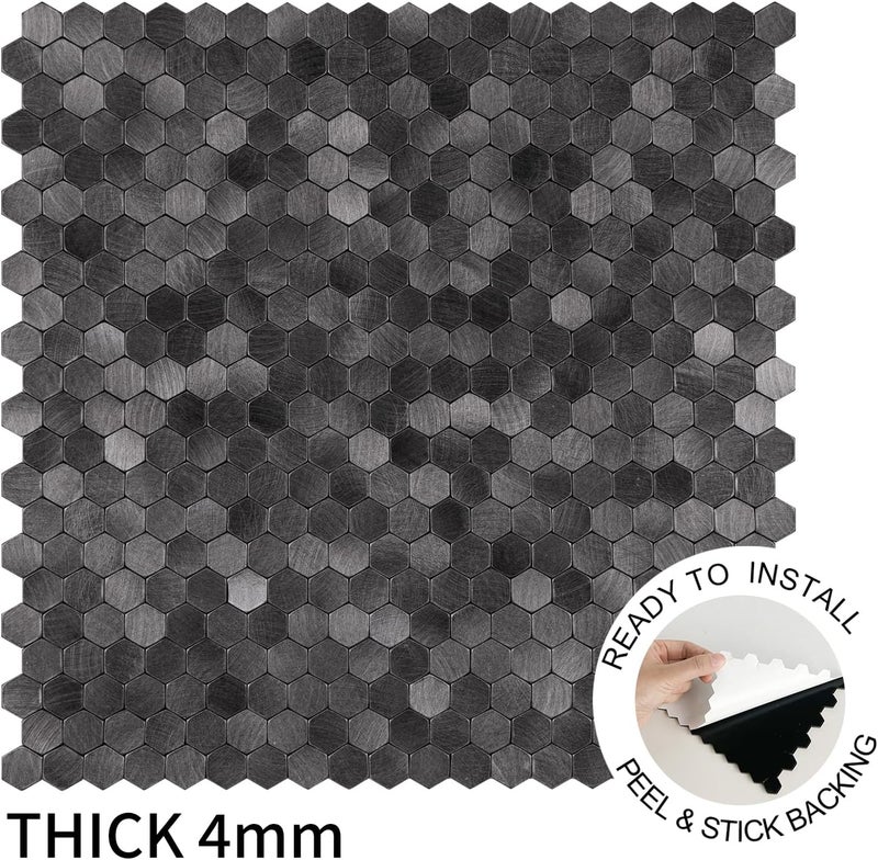 SELECT LIGHTING Select Metal Hexagon Peel and Stick Tiles w/10 Edges - Image 3